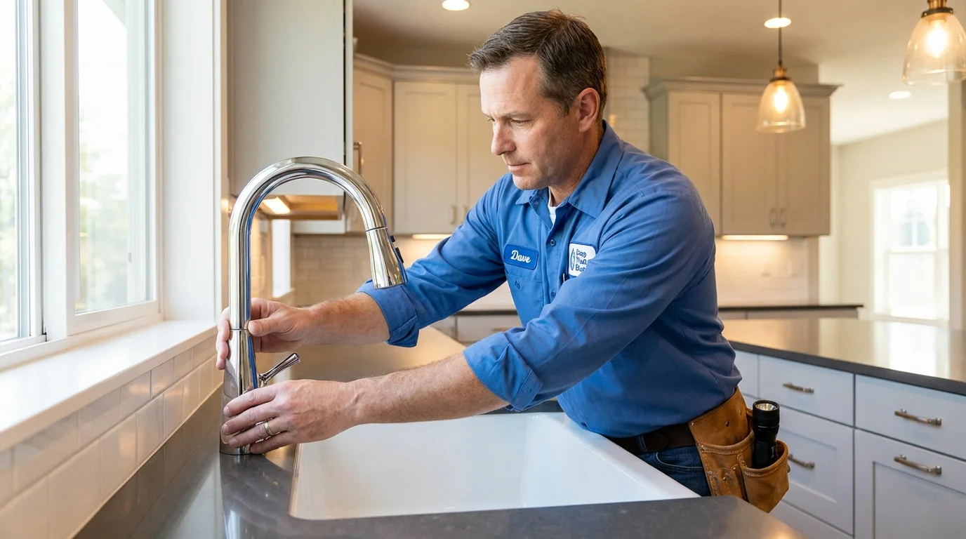Kitchen faucet installation by Johns Plumbing LLC in Friendswood